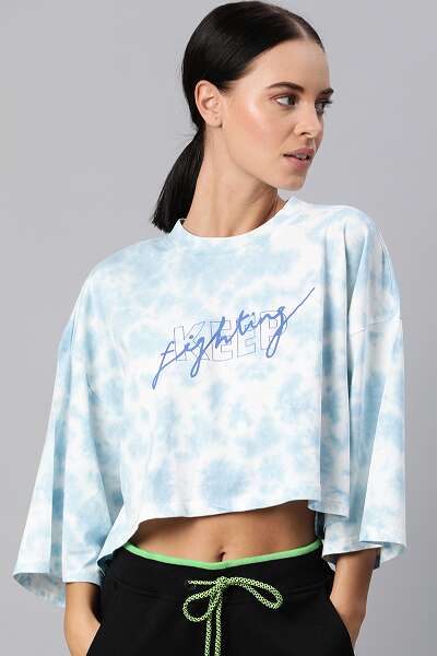 Tie Dye Cotton Crop T Shirt