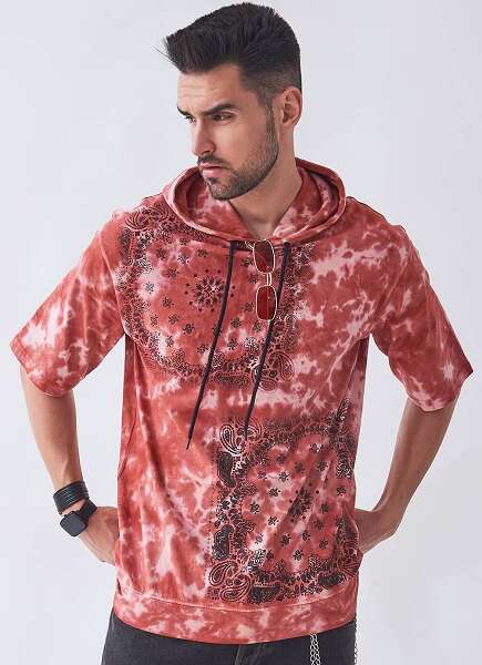 Tie Dye Long Hoodie T Shirt