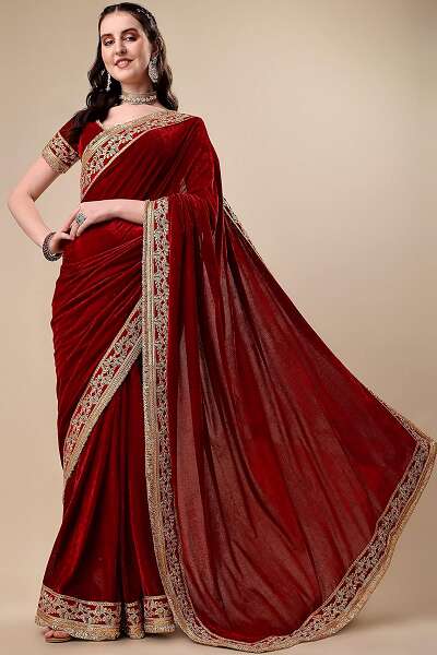 Velvet Lace Saree