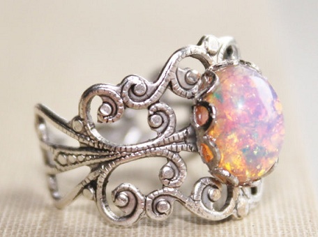 Vintage Silver Birthstone Ring Design
