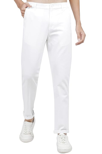White Pant And Blue Shirt