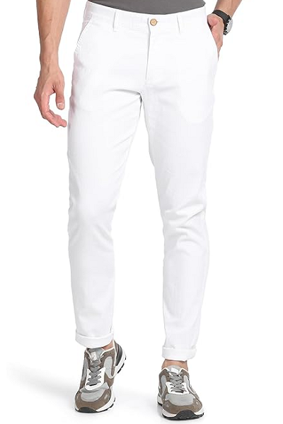 White Pant And Navy Blue Shirt Combination