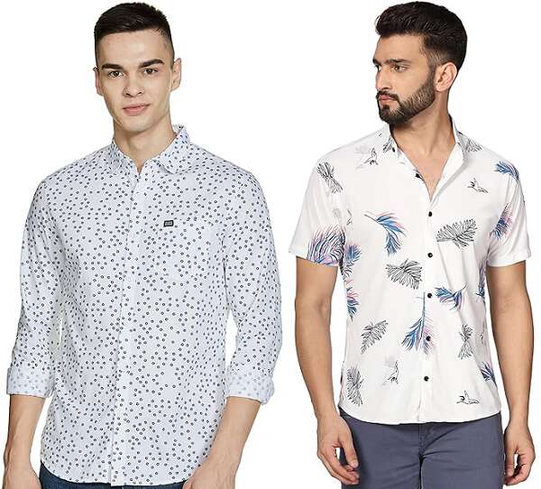 White Printed Shirt With Matching Pants