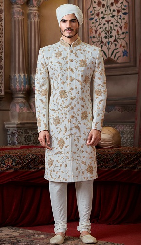 White Sherwani For Groom