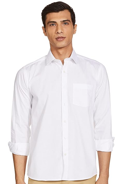 White Shirt With Beige Pants