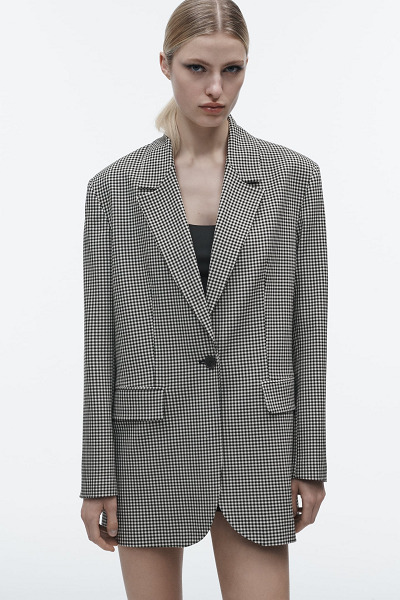 Zara Gingham Check Blazer