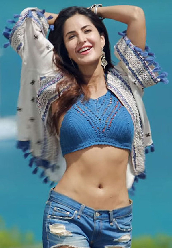 Katrina Kaif In A Blue Crop Top
