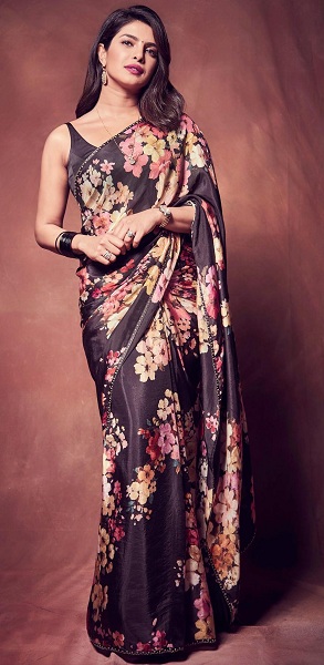 Priyanka Chopra In Sabyasachi Black Saree