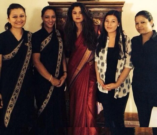 Selena Gomez Traditional In A Saree
