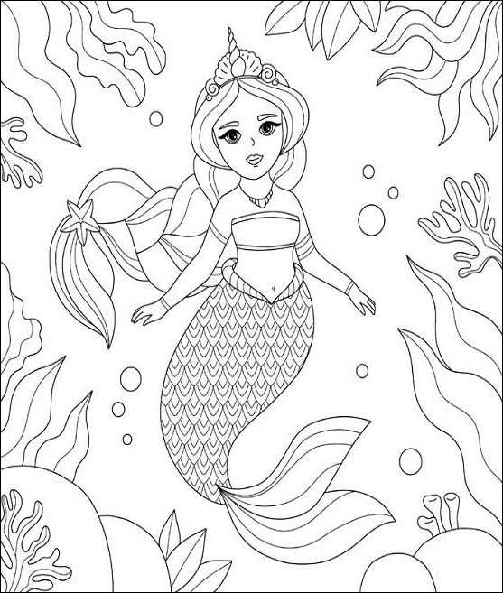 Barbie Mermaid Coloring 