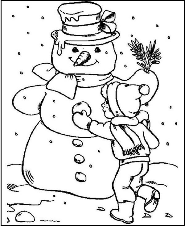 Children's Coloring Pages Of Snowman