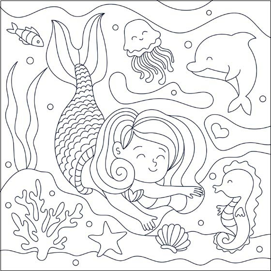 Mermaid With Other Sea Creatures