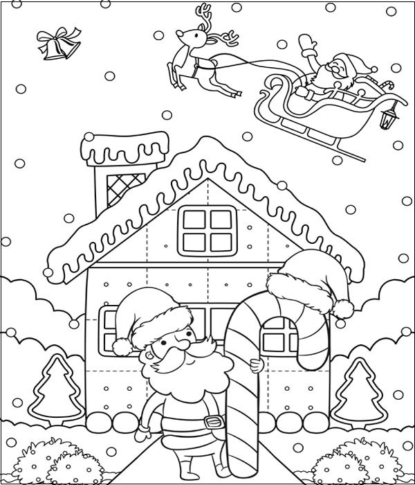 Santa's House Coloring