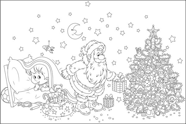 Santa Delivering Presents