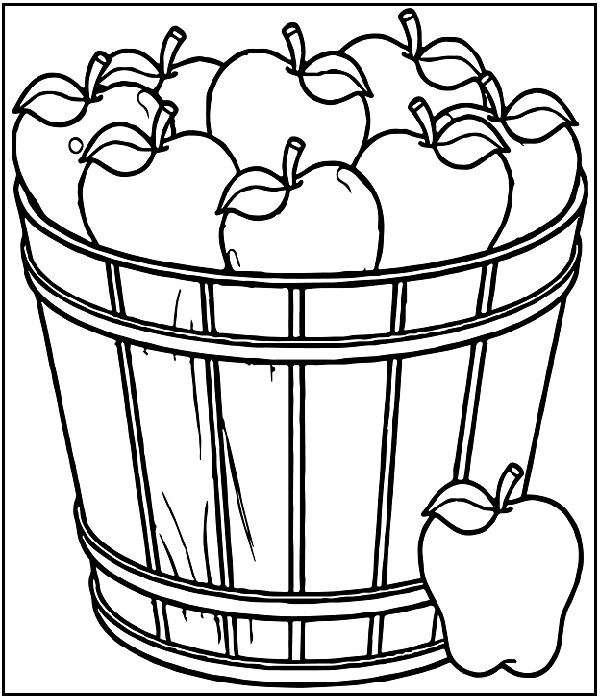 Apple Basket Coloring Page