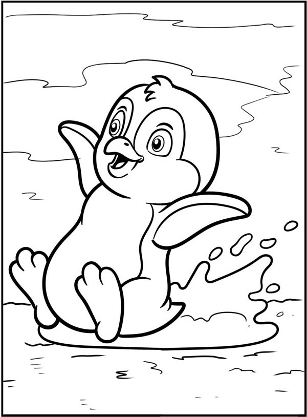 Baby Penguin Coloring Sheet