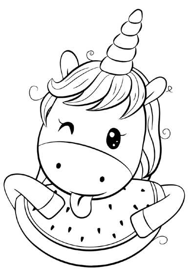 Cartoon Unicorn Coloring Page