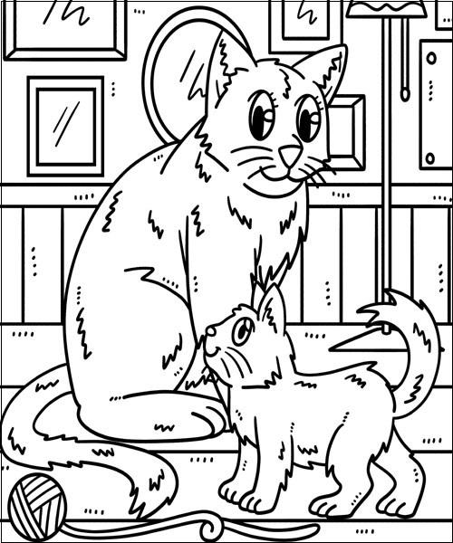 Cat and Kitten Image