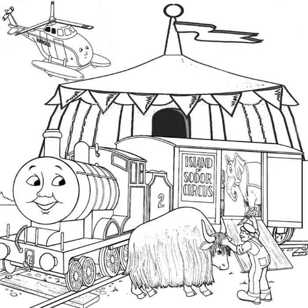Circus Trains Coloring Sheet