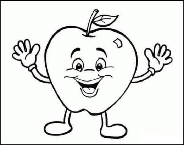 Cute Apple Coloring Pages