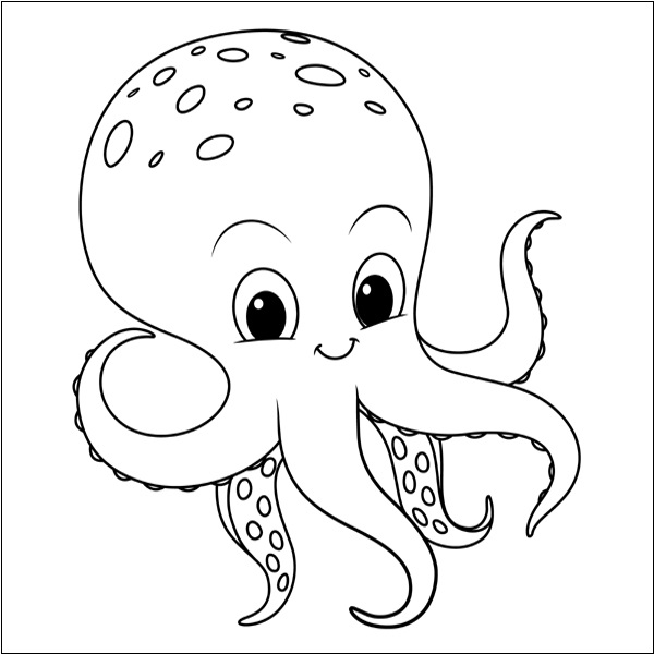 Baby Octopus Coloring Page
