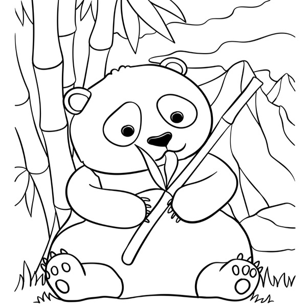 Cute Panda Coloring Page