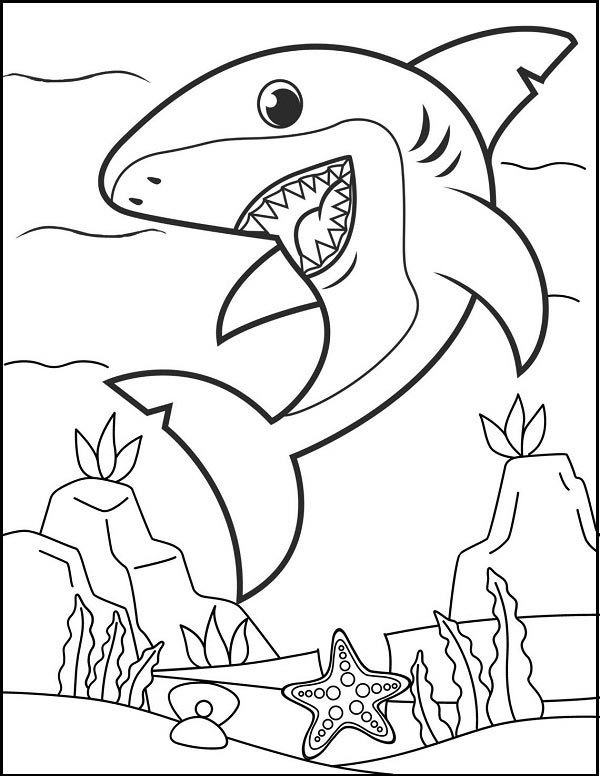 Cute Shark Coloring Sheet
