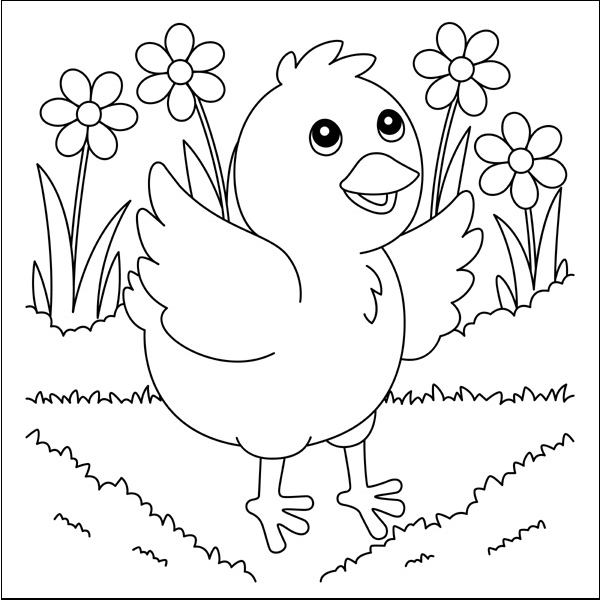 Cute Chick Coloring Sheet