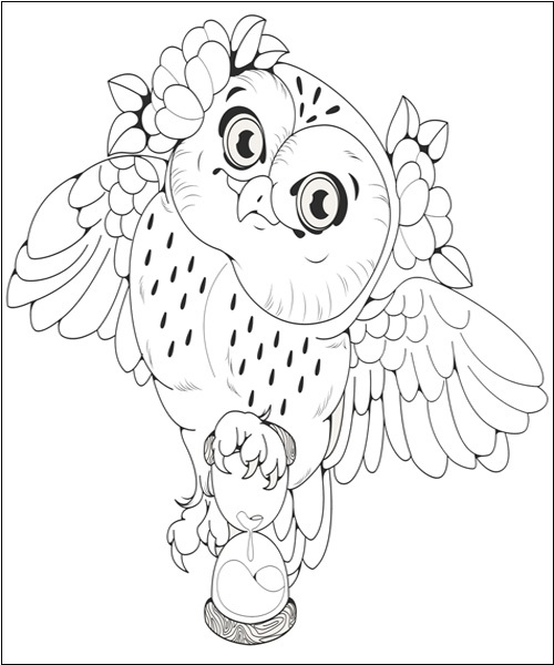 Cute Owl Coloring Pages