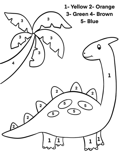 Dinosaur Color By Number