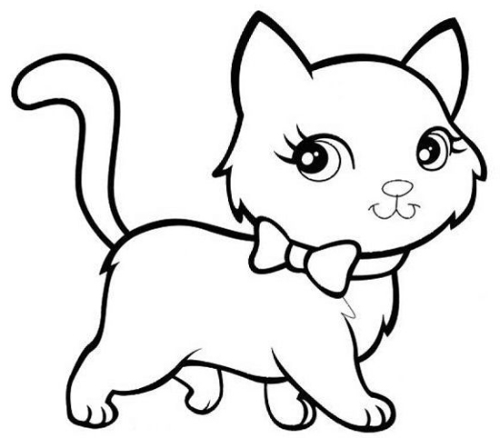 Easy Cat Coloring Page