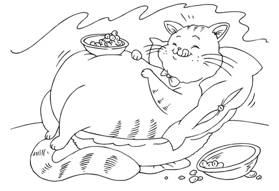 Fat Cat Coloring Page