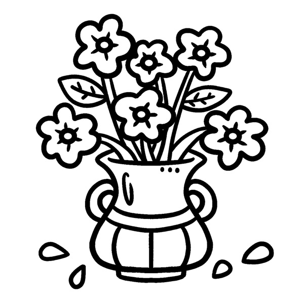 Flower Vase Coloring Page