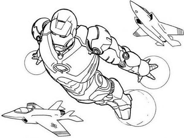 Flying Iron Man Drawing Page