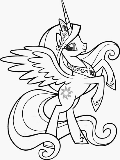 Flying Unicorn Coloring Page
