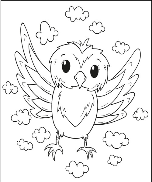 Flying Owl Coloring Page