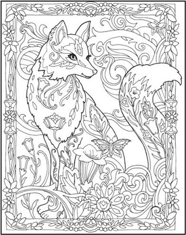 Fox Coloring Pages for Adults