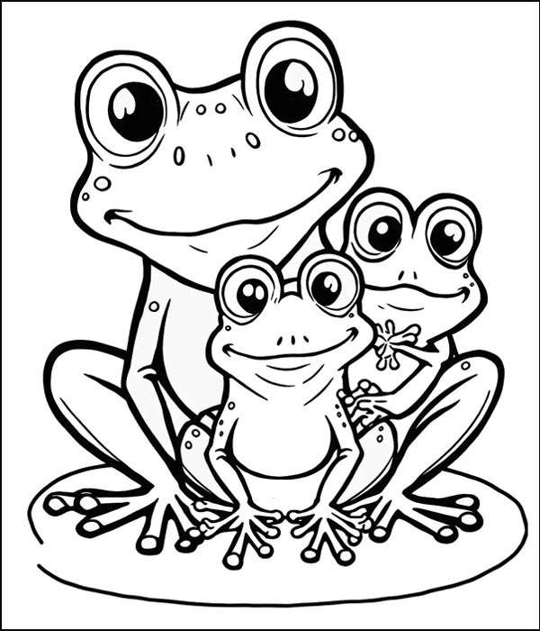 Frog Family Color Page