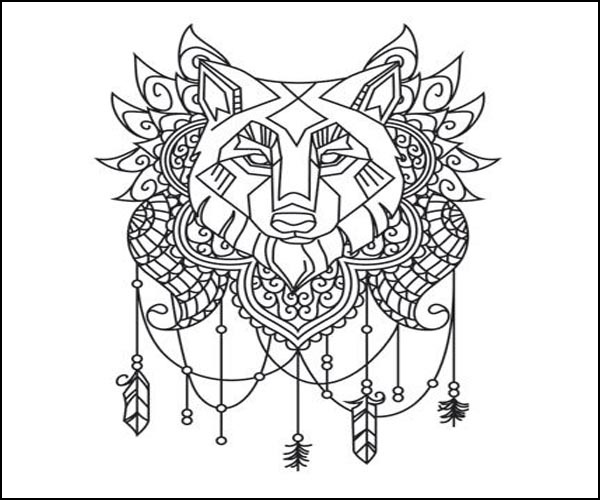 Geometric Wolf Page