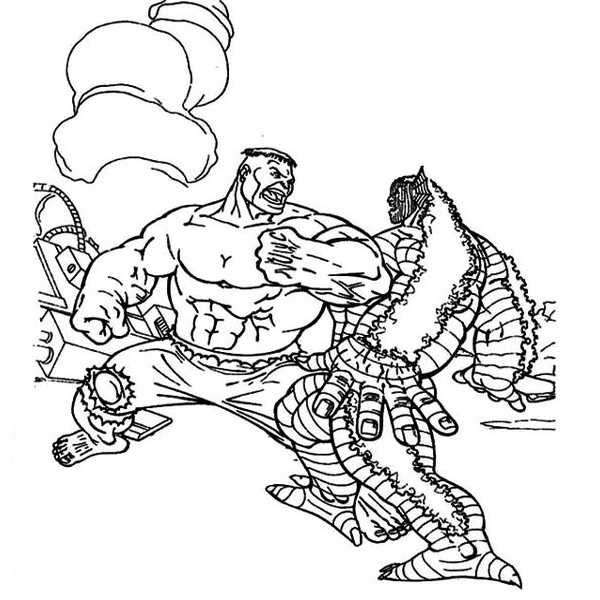 Godzilla Vs. Hulk Coloring Sheet