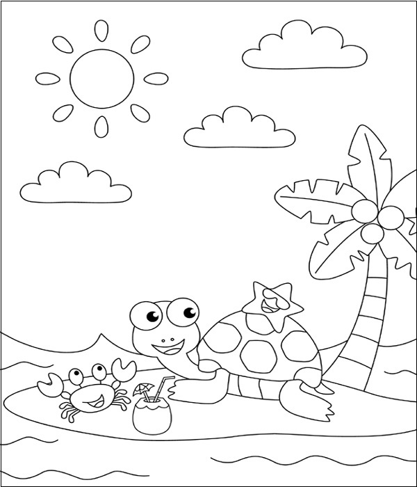 Gorgeous Tortoise Coloring Page