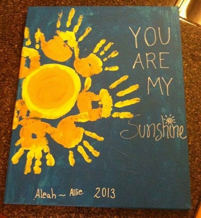 Hand Print Yellow Art