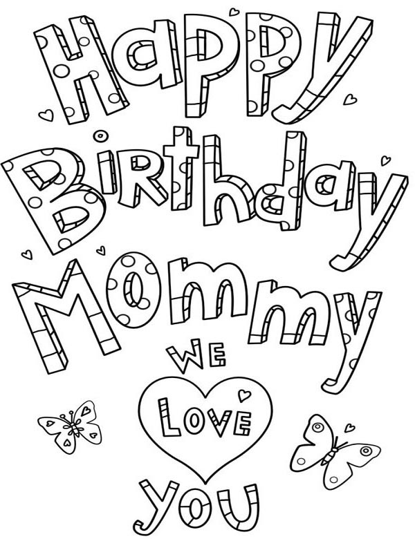 Mom Birthday Color Sheet