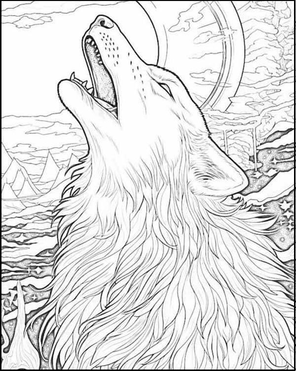 Howling Wolf Color Picture