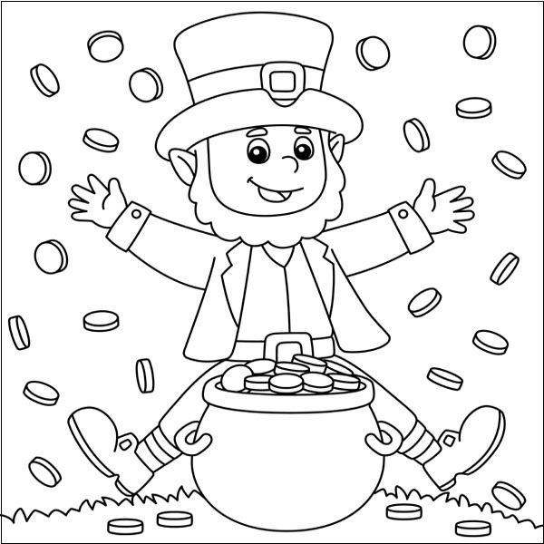 Leprechaun Colouring Sheet