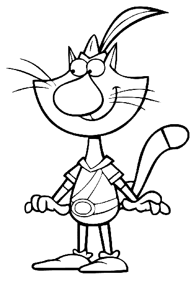 Nature Cat Coloring Page
