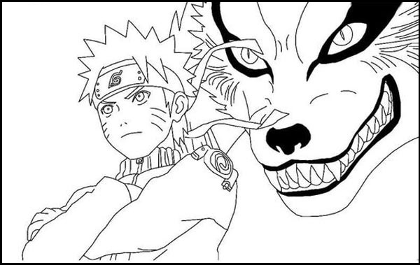 Nine Tailed Fox Naruto Coloring Sheet