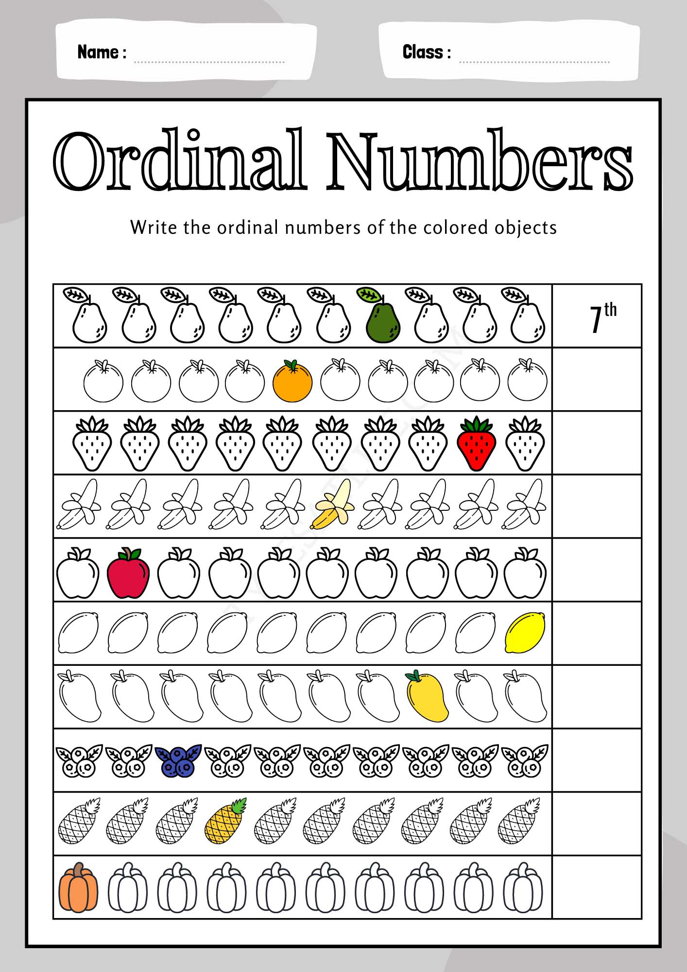 Ordinal Number