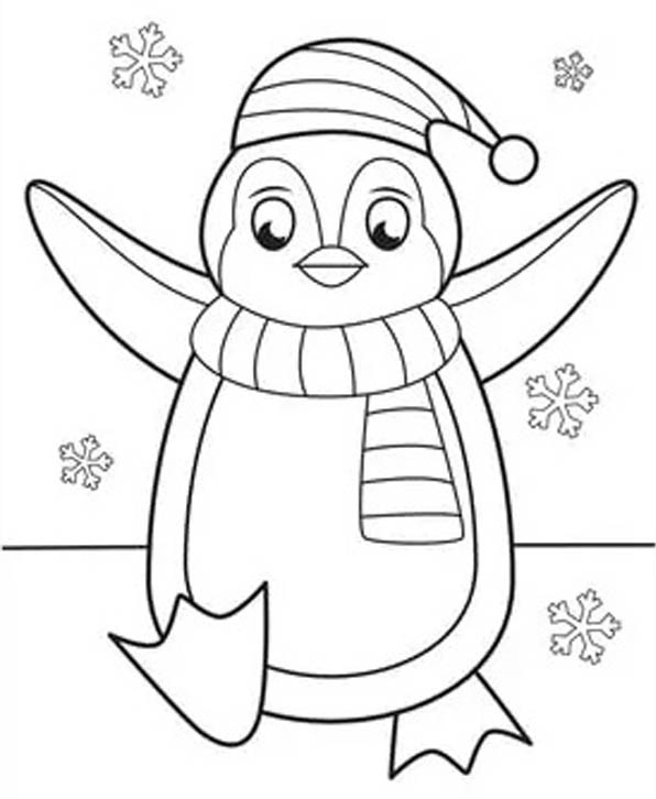Penguin Colouring For Preschoolers