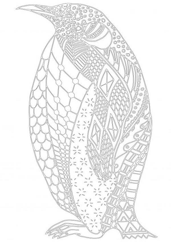 Penguin Mandala Colouring